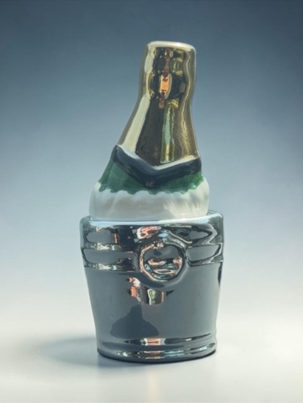 Decorative Metallic Champagne Bottle Shaker Set - Silver and Gold